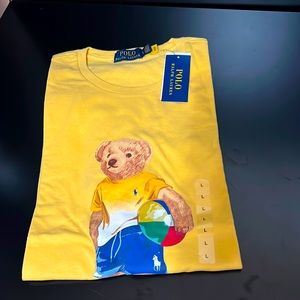 NEW Polo Ralph Lauren Yellow Tropical Beach Bear T Shirt